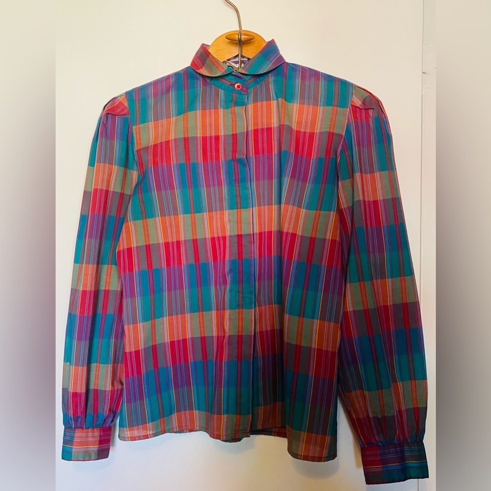 Vintage Levi Rainbow Plaid Blouse